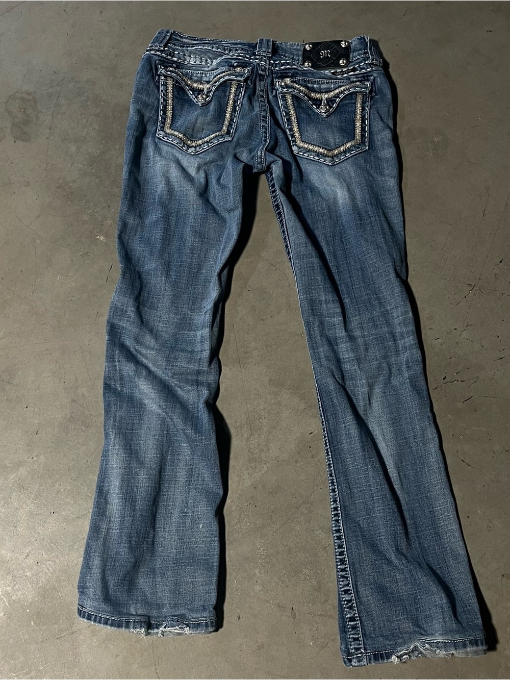 Miss Me Blue Embellished Back Pocket Bootcut Jeans